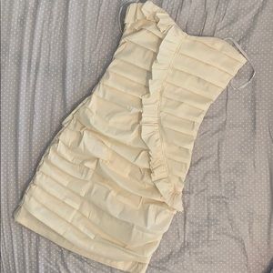 Off White ruffled bodycon dress